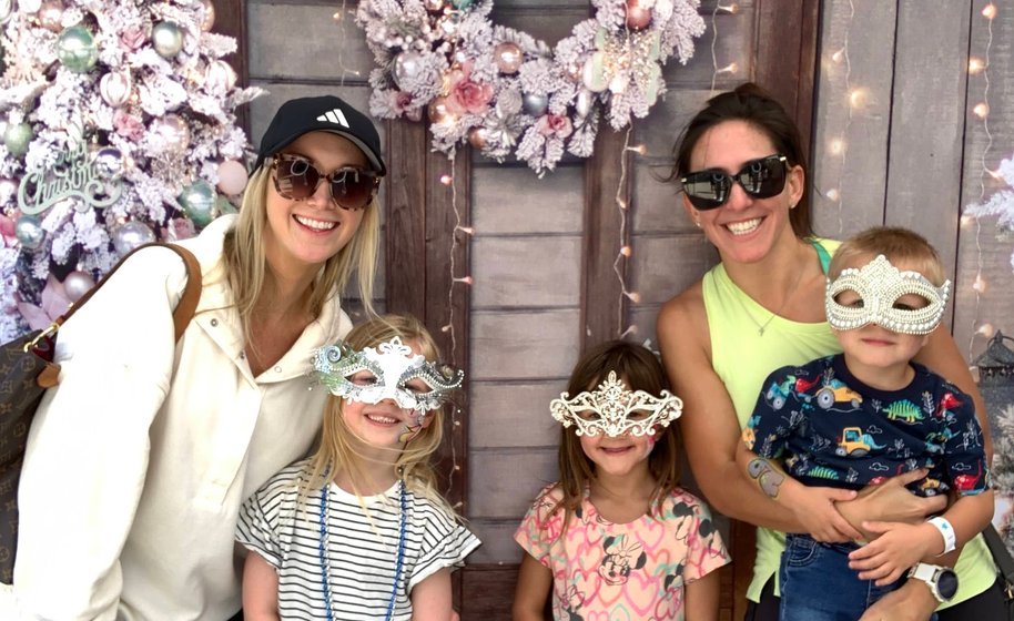 Group celebrating in Starry Night Photo Booth
